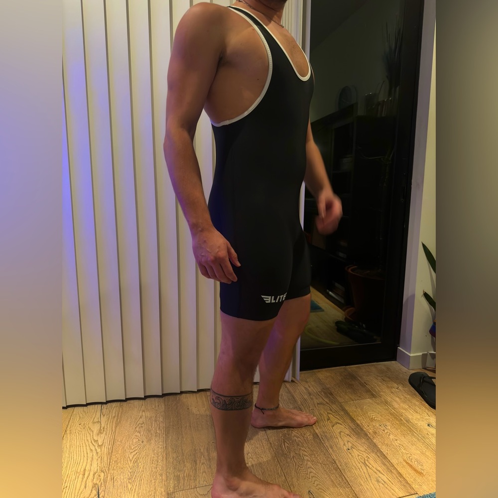 Mens Blsck Wrestling Singlet